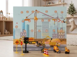 Adventskalender mit Baufahrzeugen