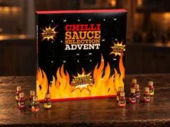 Adventskalender mit Chilisaucen