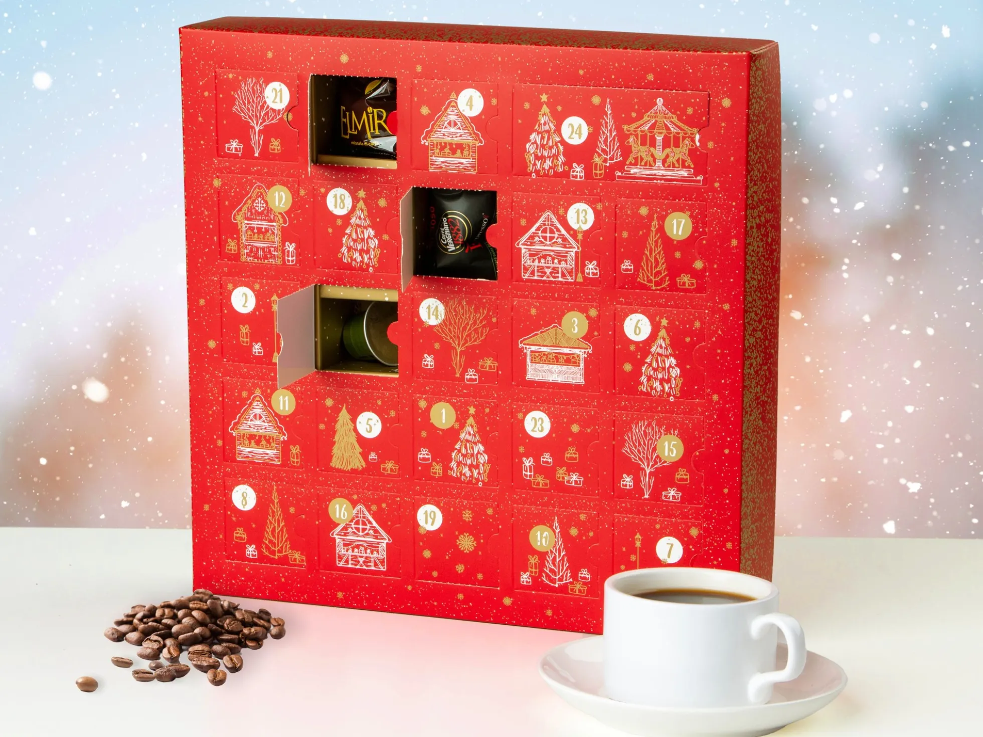 Adventskalender mit Kaffeekapseln