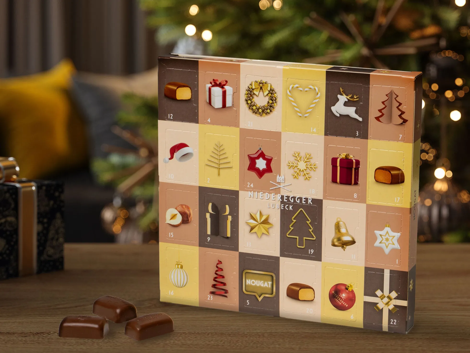 Adventskalender mit Nougat - Niederegger