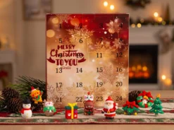 Adventskalender mit Weihnachtsfiguren