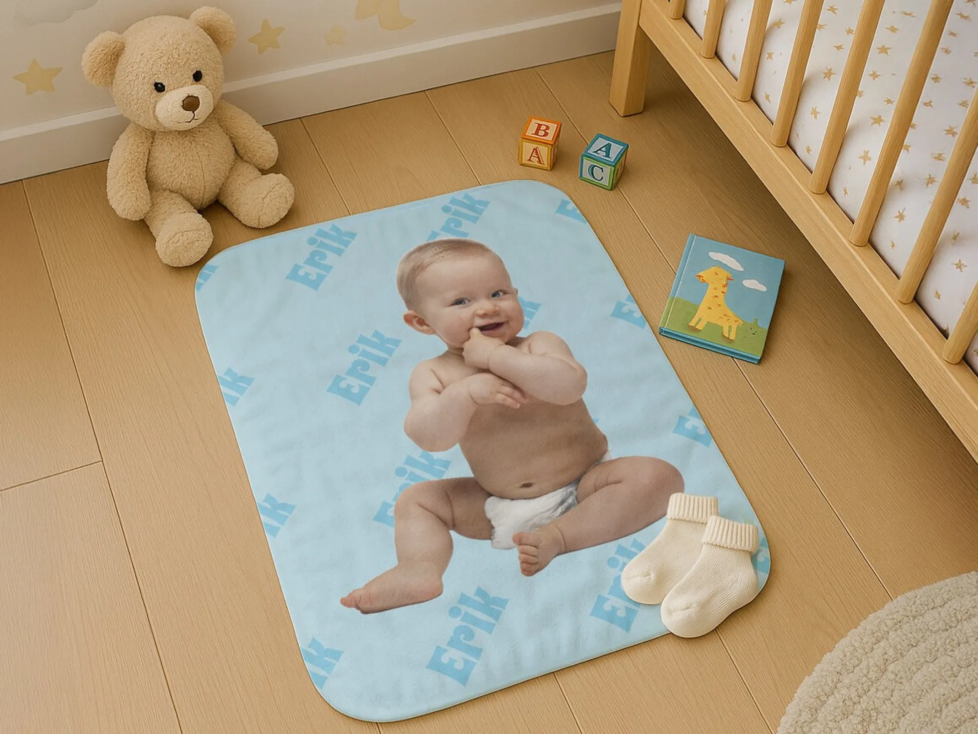 Babydecke mit eigenem Foto & Namen