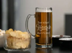 Bierkrug mit Gravur – Eigener Text
