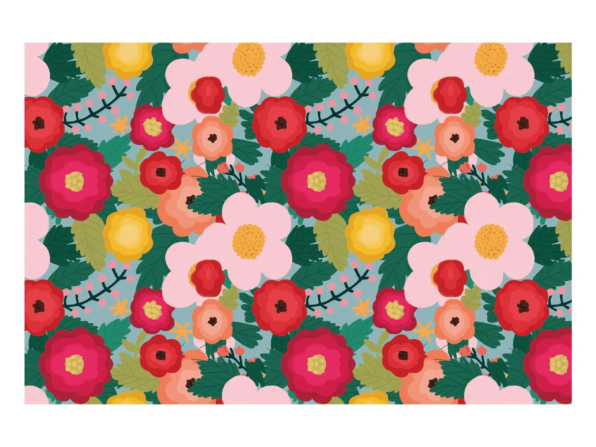Geschenkpapier - Rosa Blumen