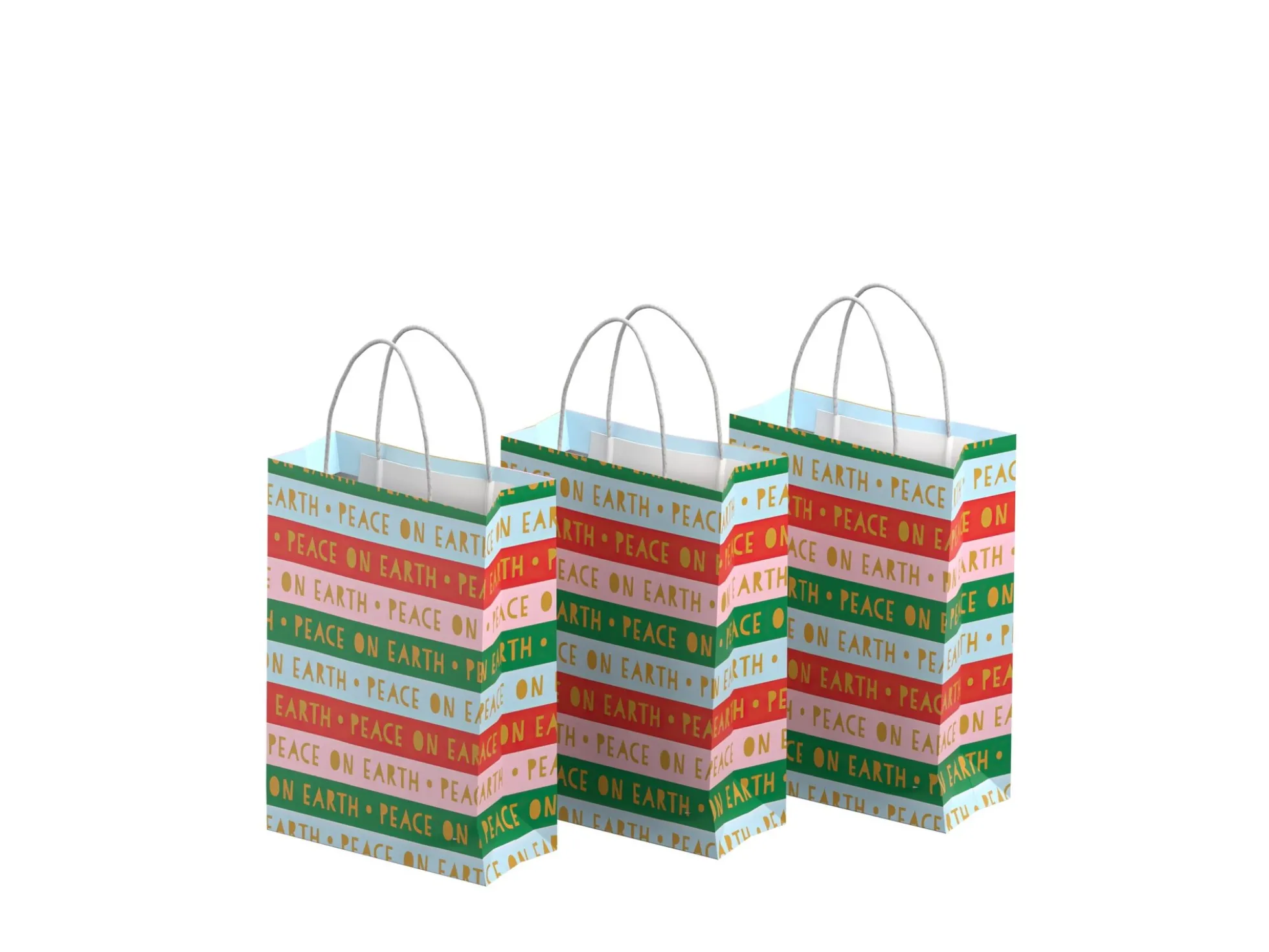 Geschenktüten 3er-Pack - Peace on Earth - Mittel