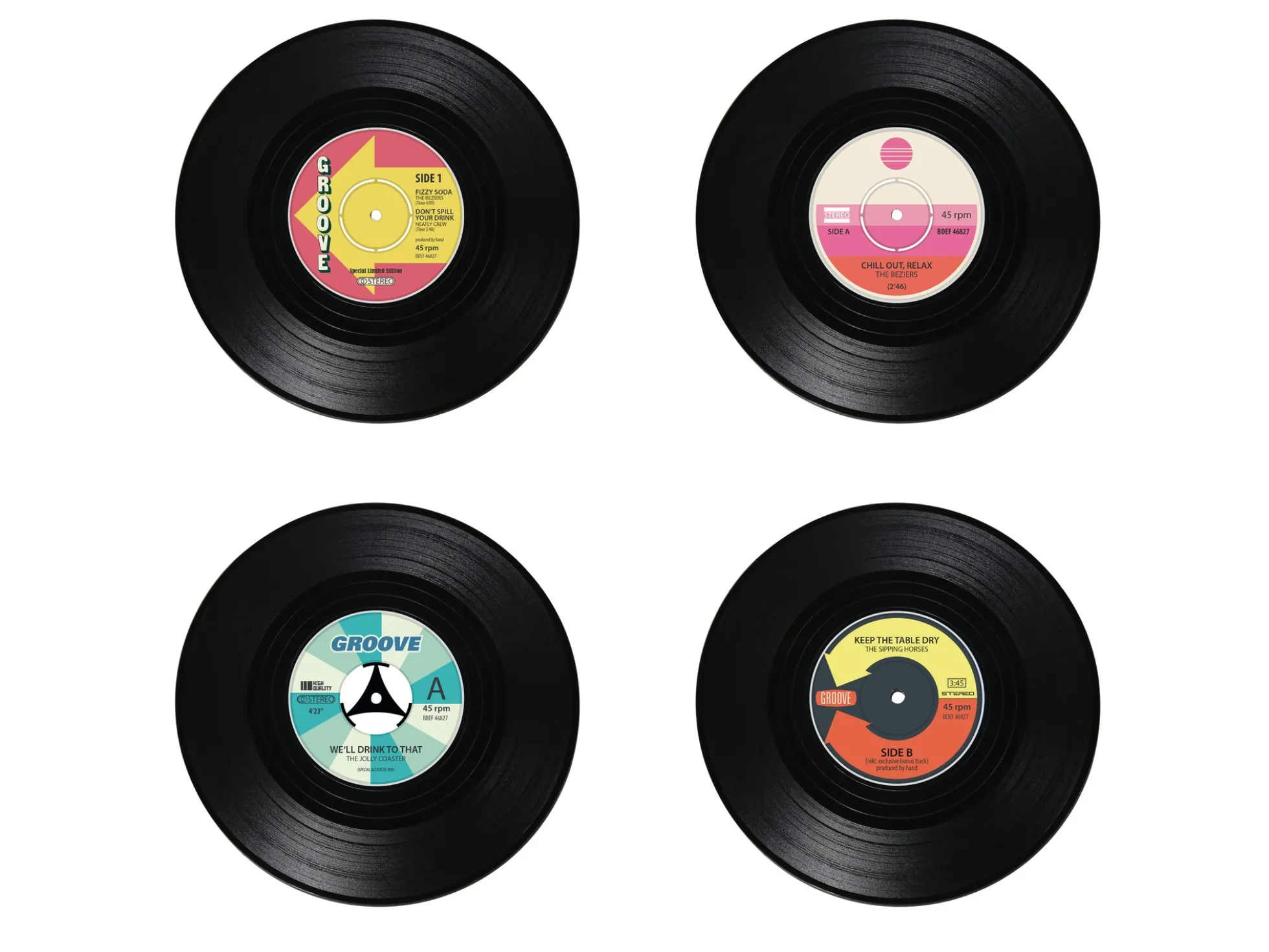 Glasuntersetzer LPs 4er-Pack