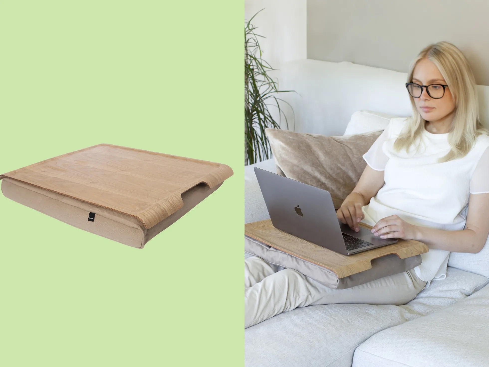 Großes Laptopkissen Weidenholz - Bosign