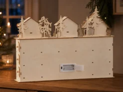 Holz-Adventskalender mit Beleuchtung
