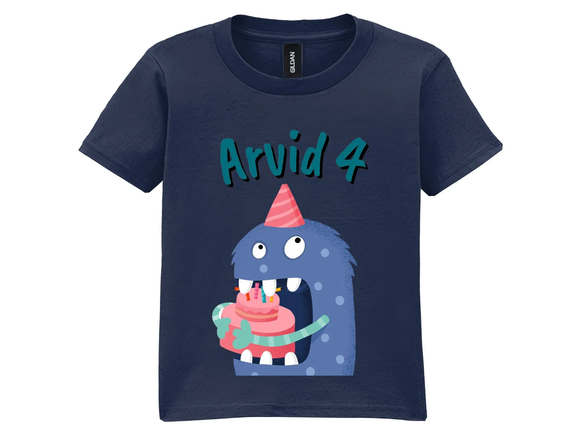 Kinder-T-Shirt mit eigenem Text – Geburtstagsmotiv