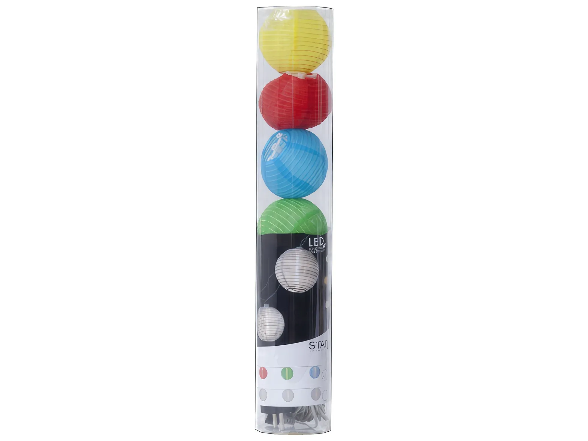 Lichterkette mit Stofflaternen - Mehrfarbig