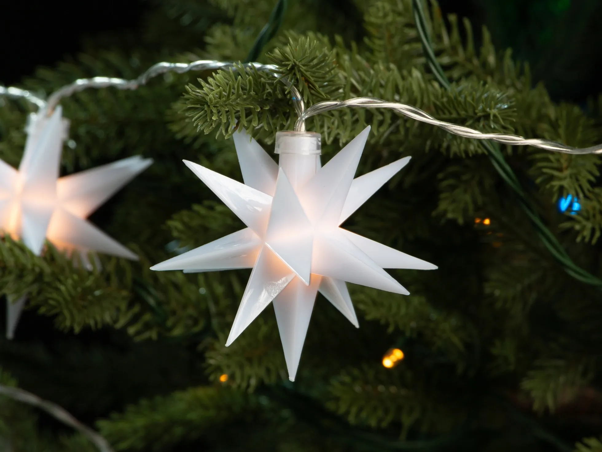 Lichterkette Weiße Sterne 2m