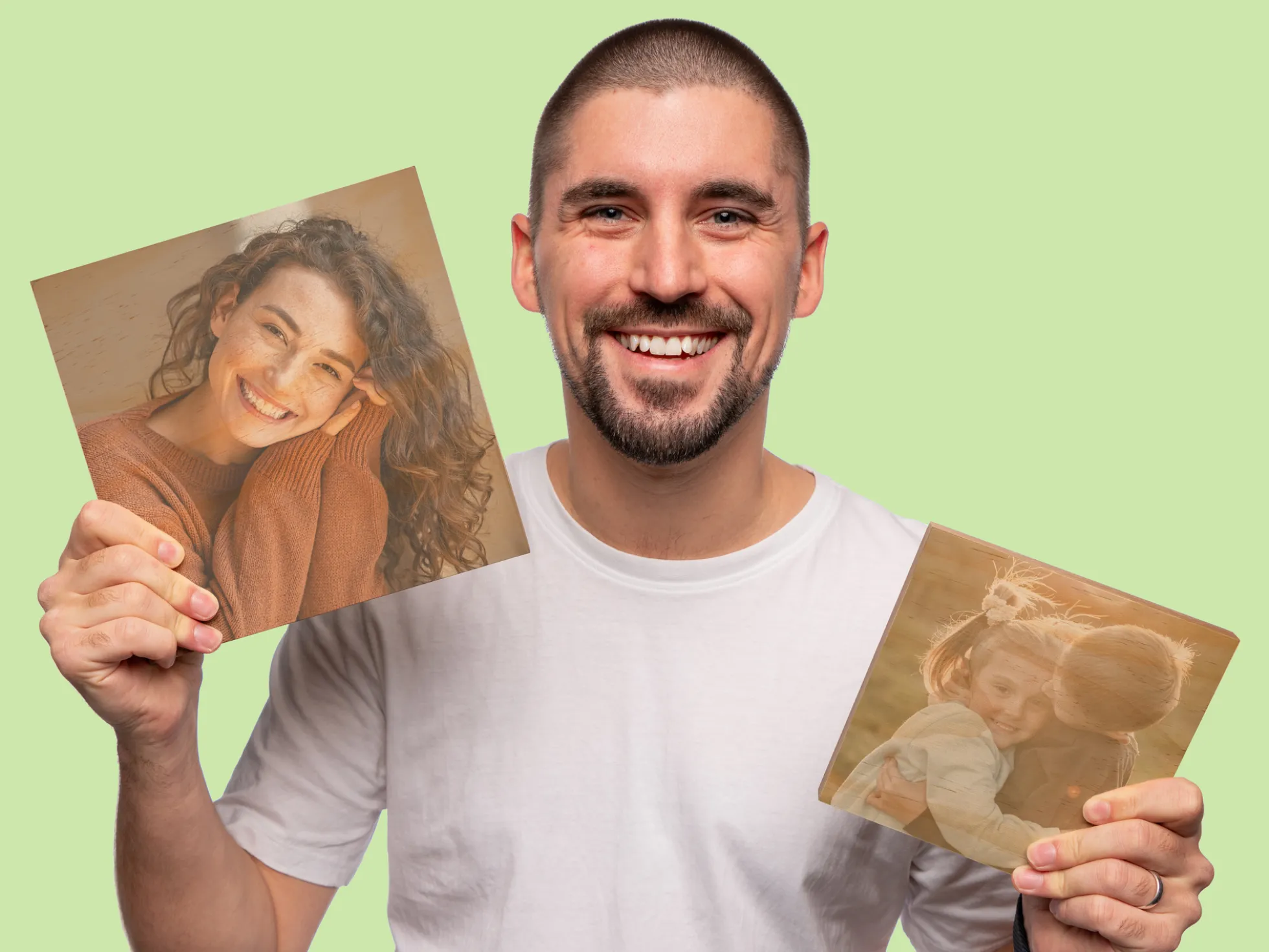 Persönlicher Fotoblock aus Holz