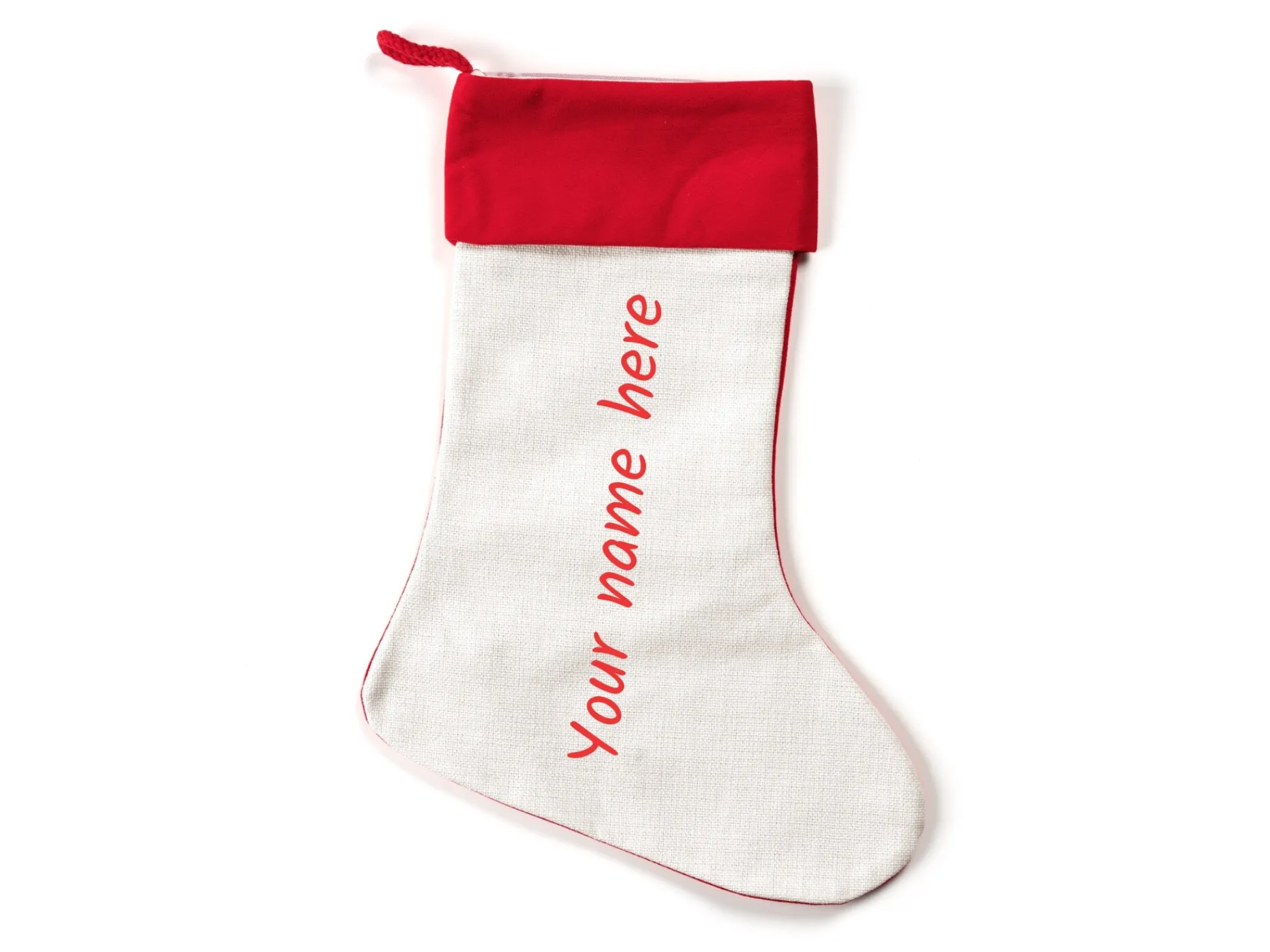 Persönlicher Weihnachtsstrumpf mit Text