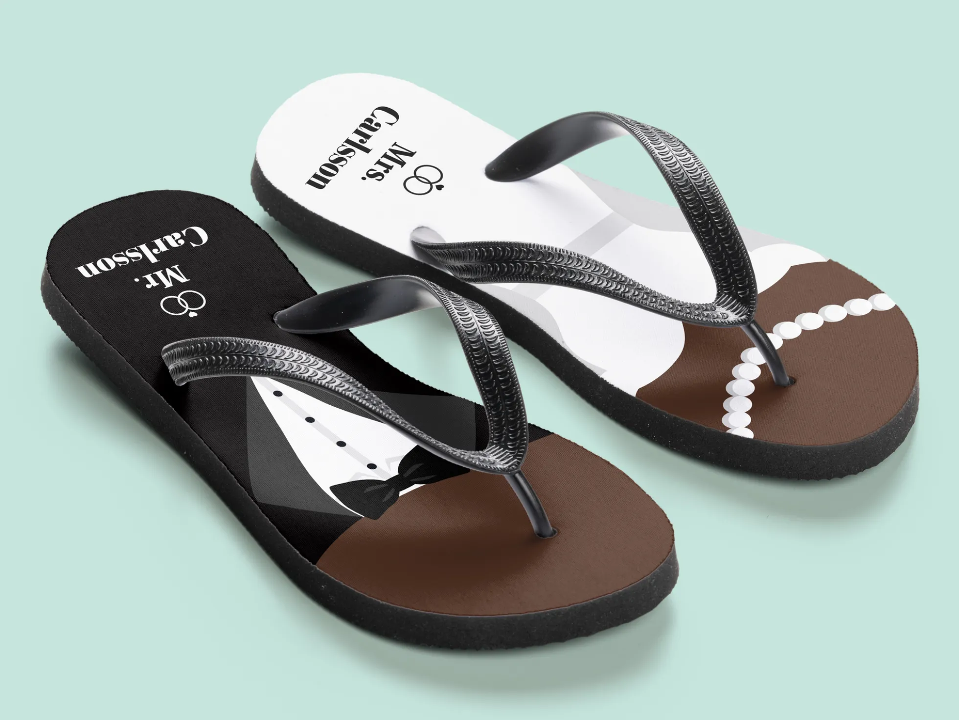 Personalisierte Flip-Flops - Mr. & Mrs.