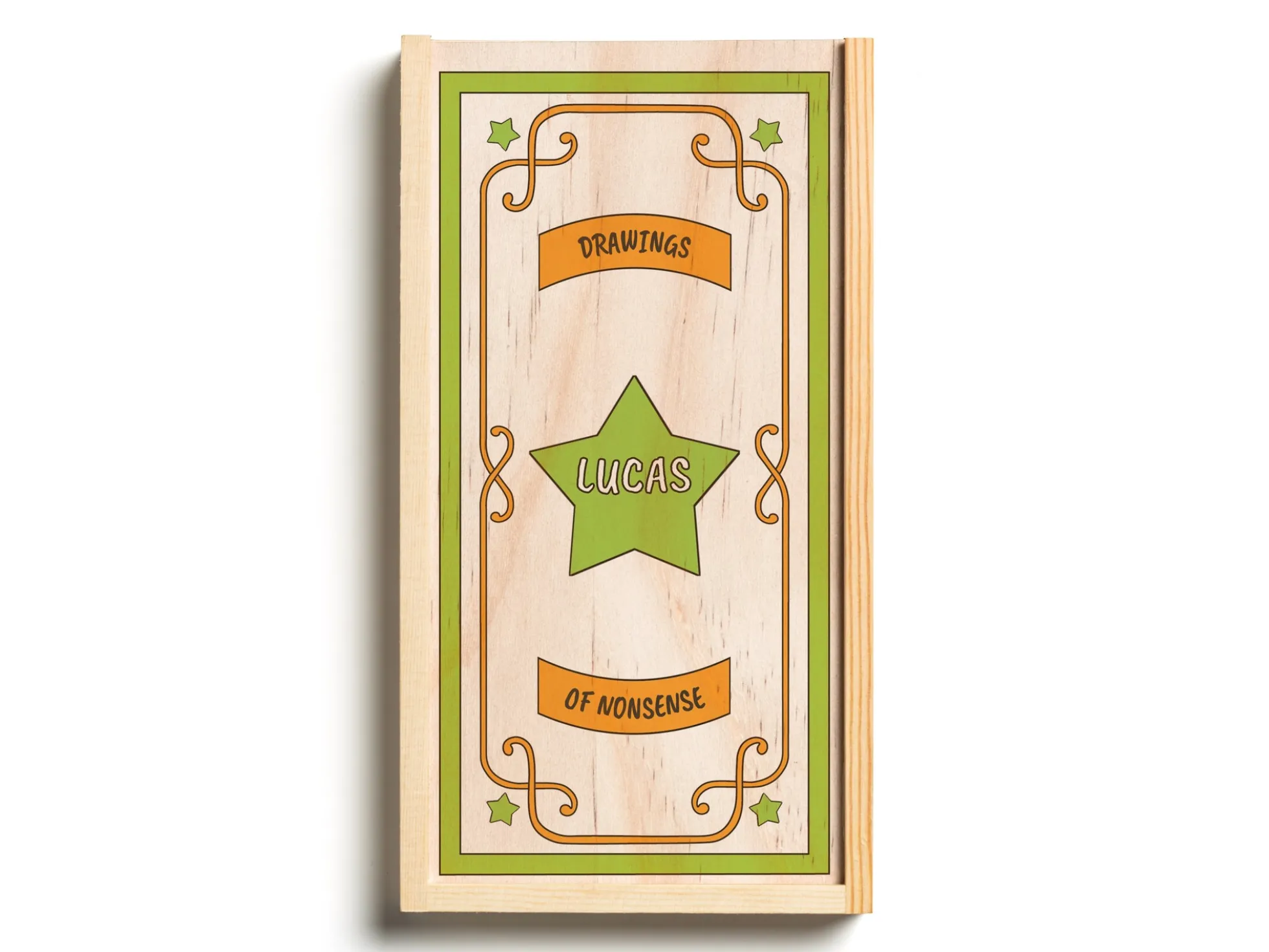 Personalisiertes Bleistiftetui aus Holz im Retrostil