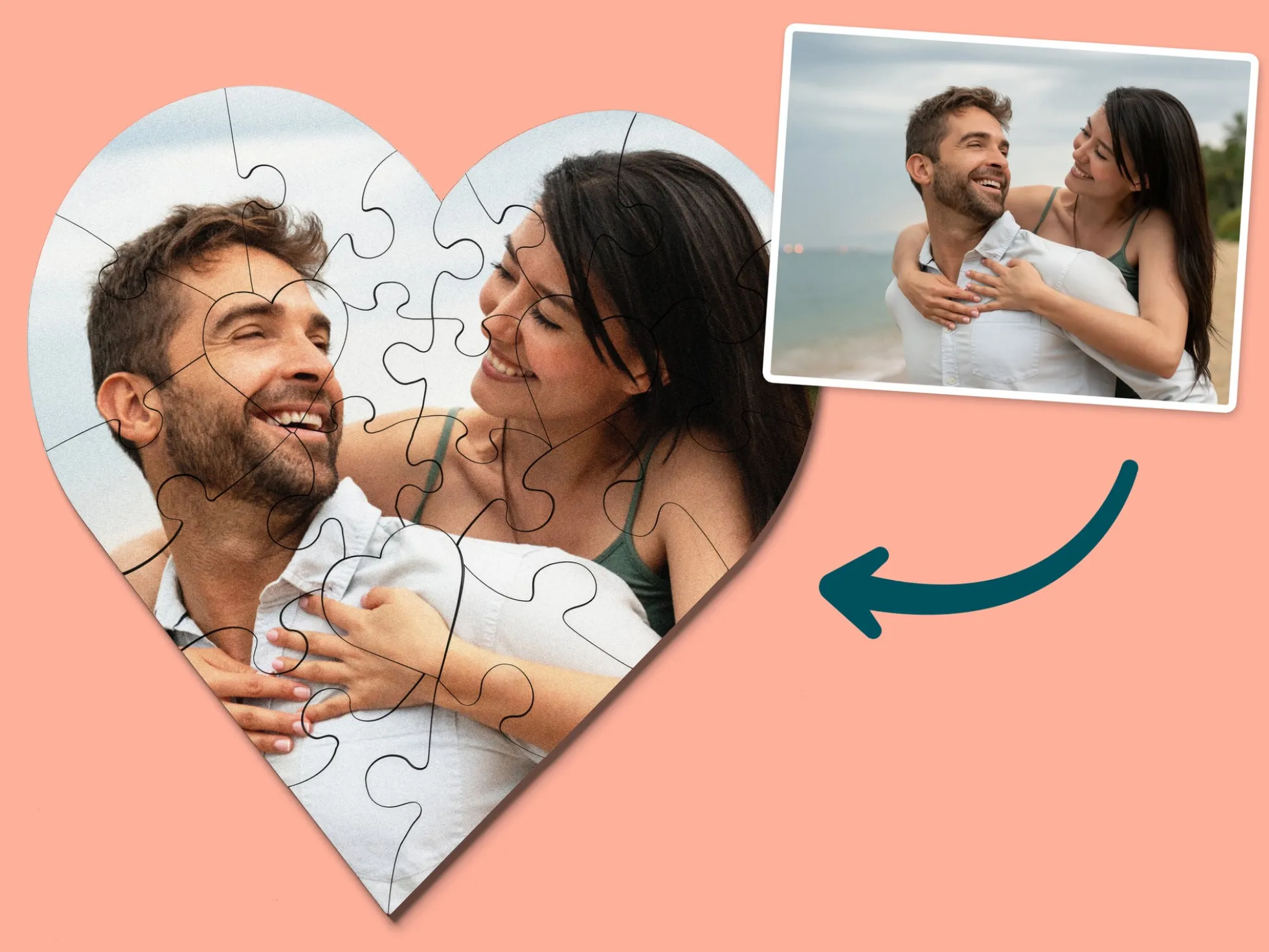 Personalisiertes Fotopuzzle - Herz