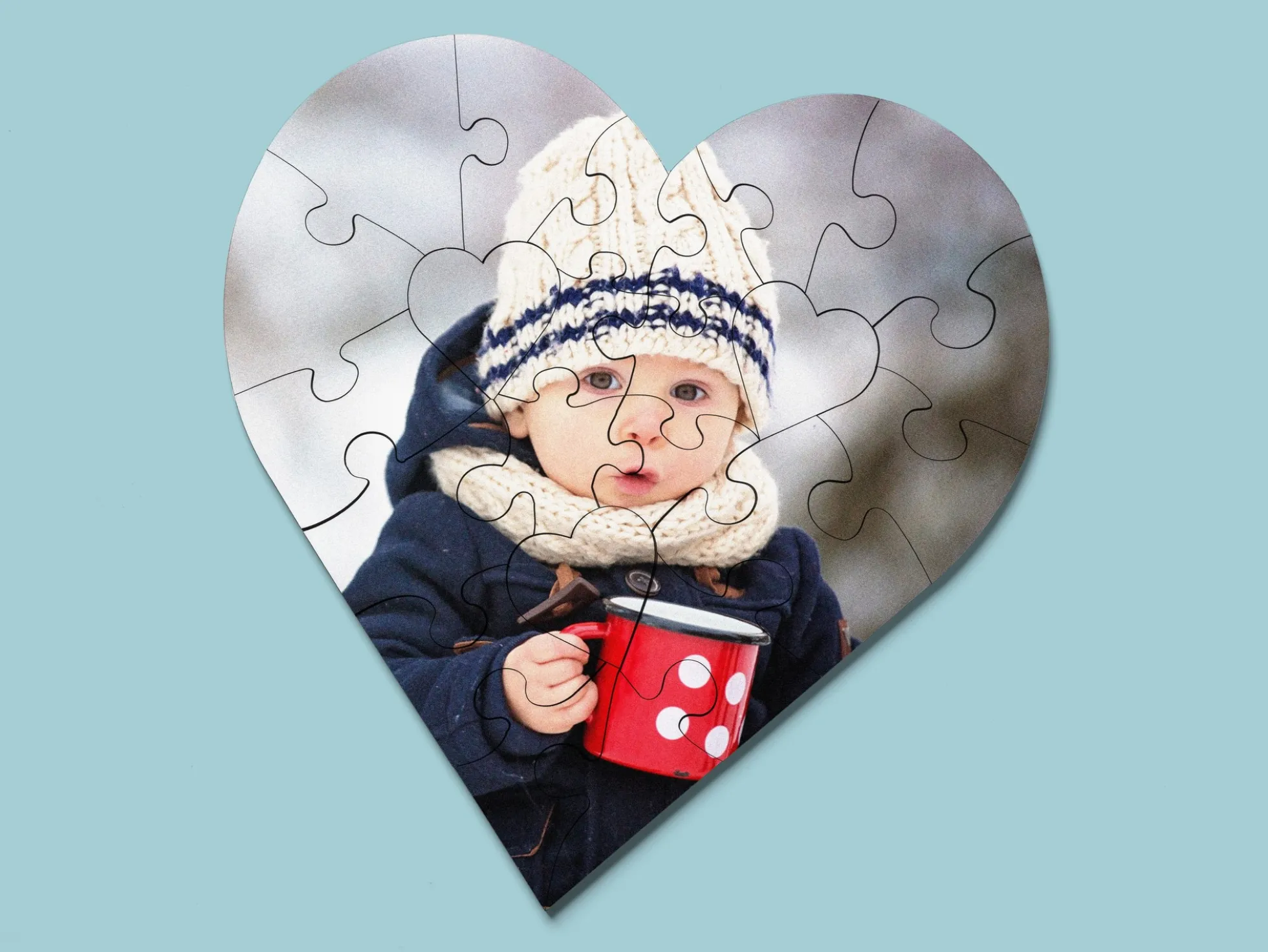 Personalisiertes Fotopuzzle - Herz