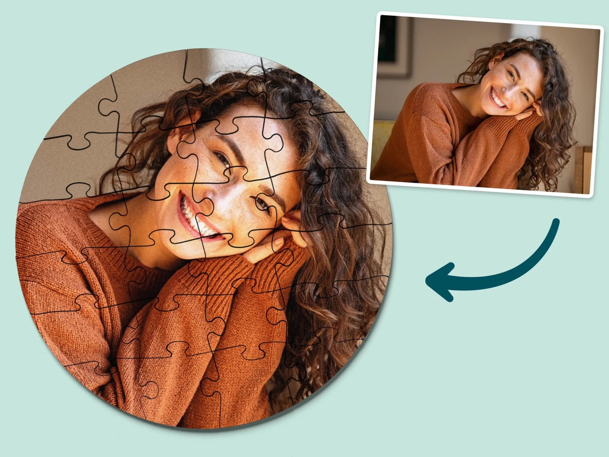 Personalisiertes Fotopuzzle - Rund