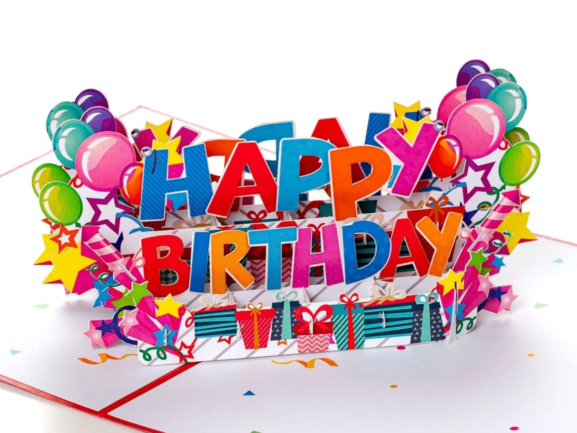 Pop-Up-Karte - Happy Birthday (rote Karte)