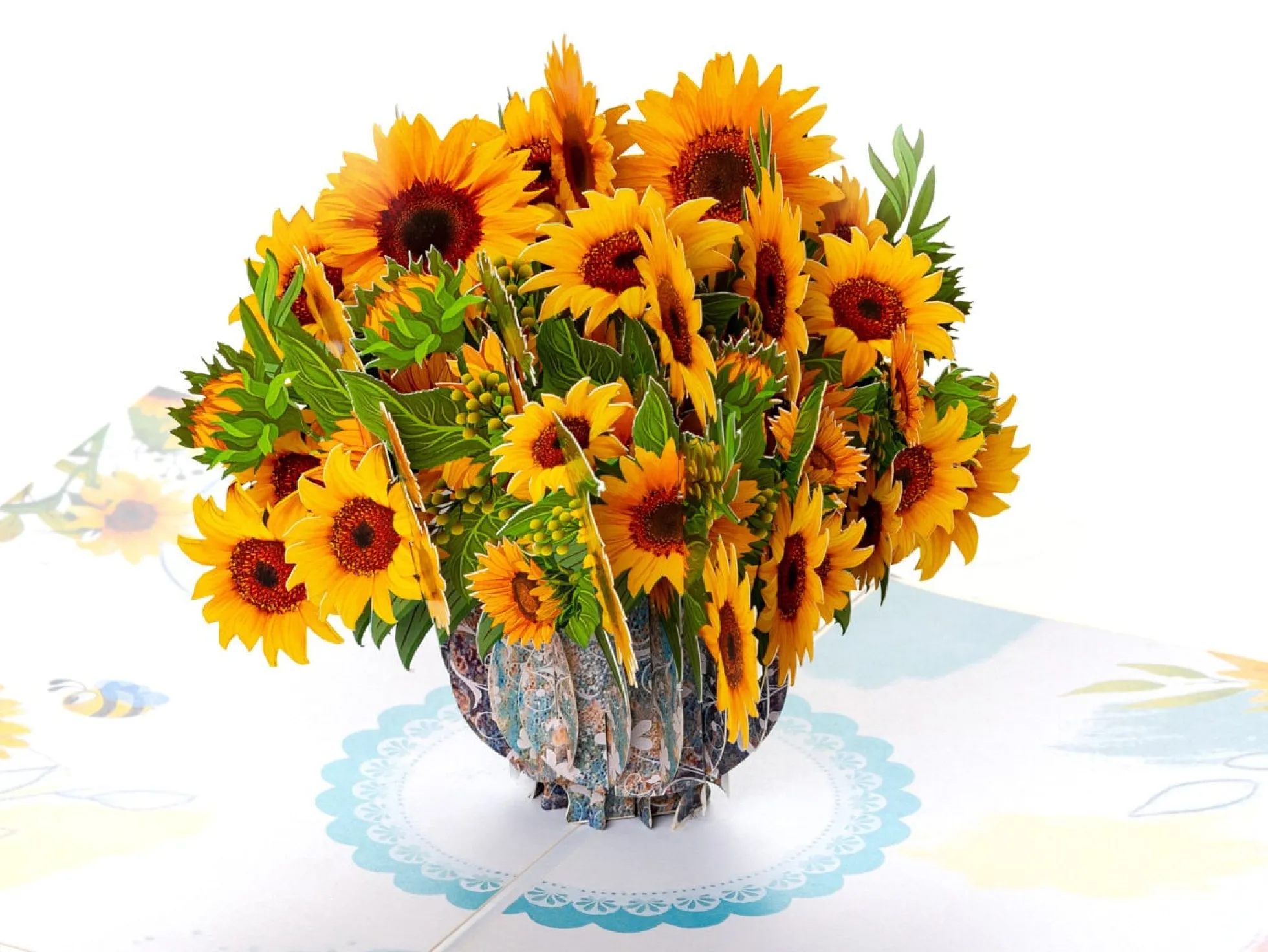 Pop-Up-Karte - Sonnenblumenstrauß