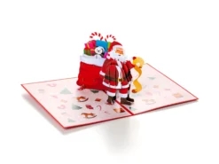 Pop-Up-Karte - Weihnachtskarte Weihnachtsmann Mit Geschenkesack