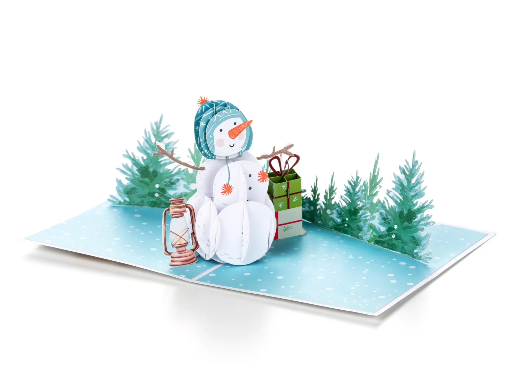 Pop Up Karte - Weihnachtskarte mit Schneemann