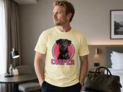 Premium-T-Shirt mit Foto - Retro-Design Haustier