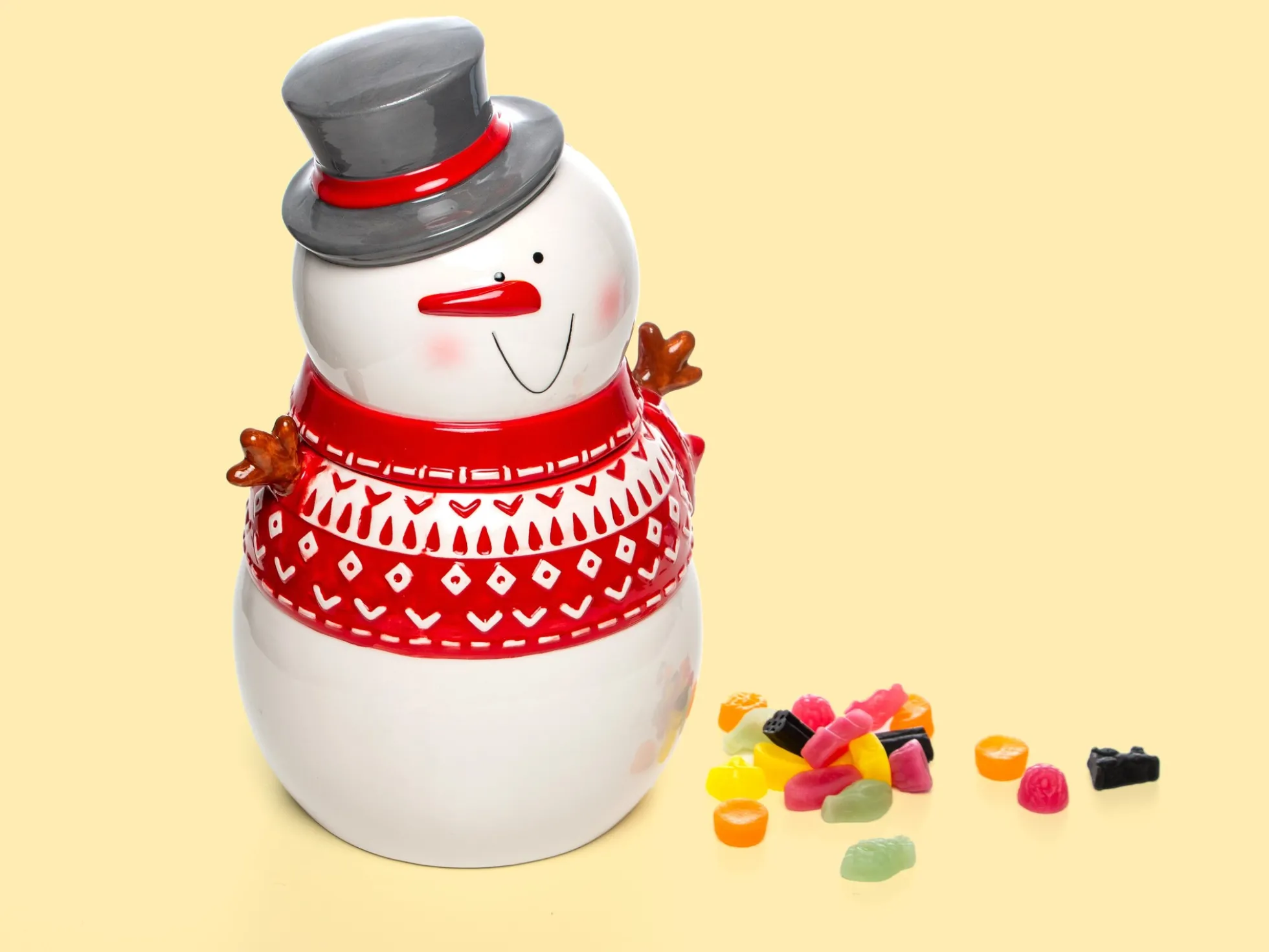 Schale mit Deckel - Schneemann