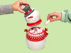 Schale mit Deckel - Schneemann