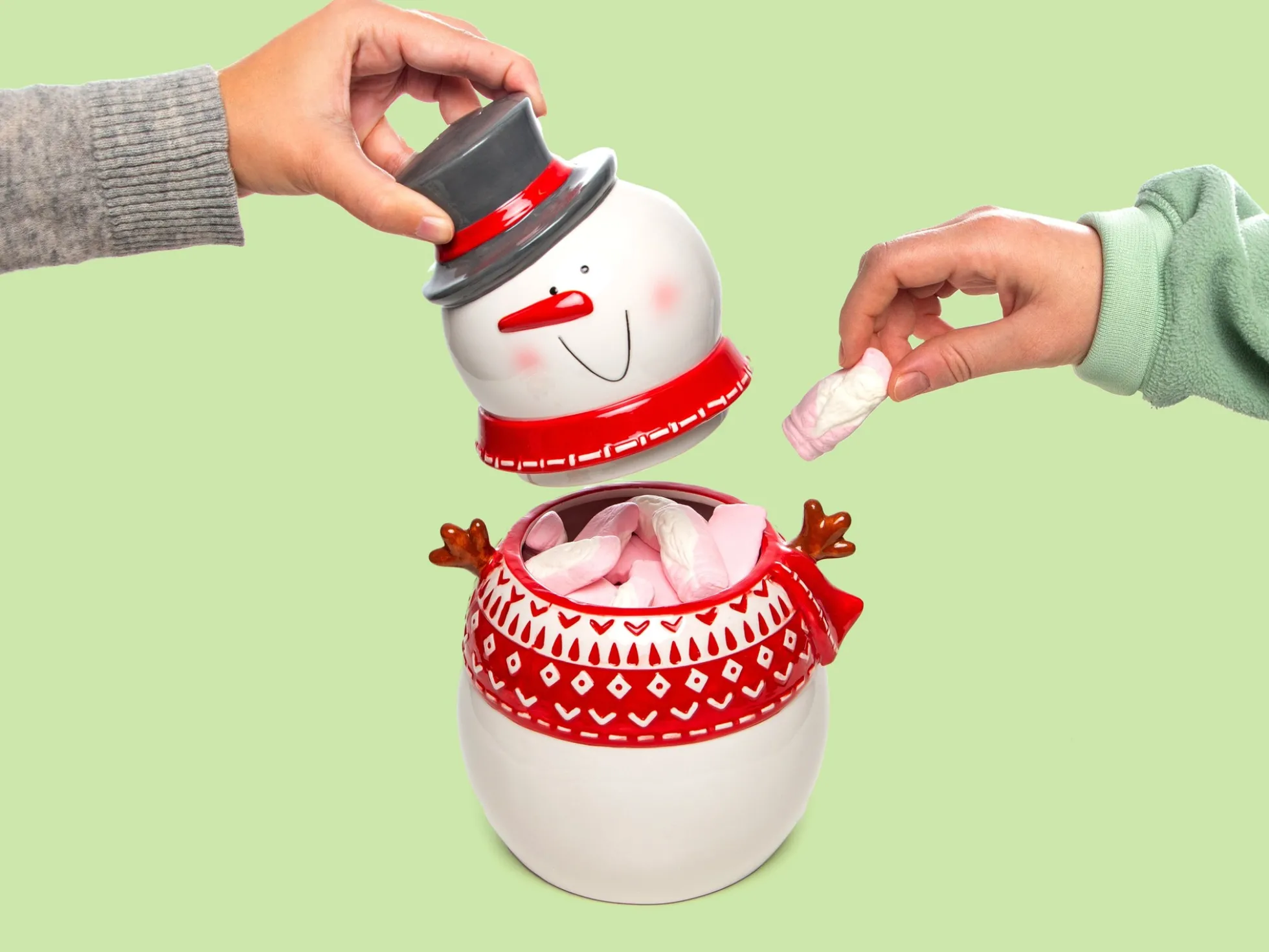 Schale mit Deckel - Schneemann