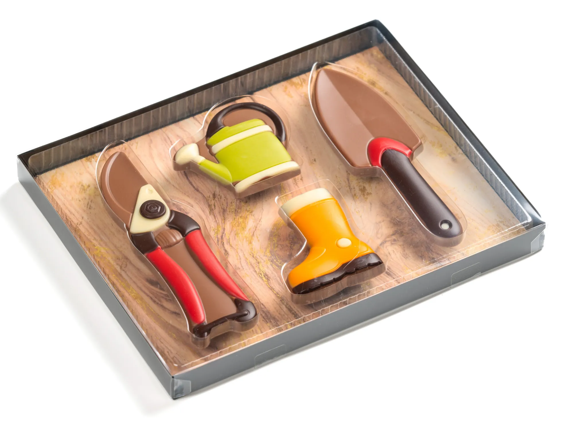 Schokoladengeschenkbox Gartengeräte