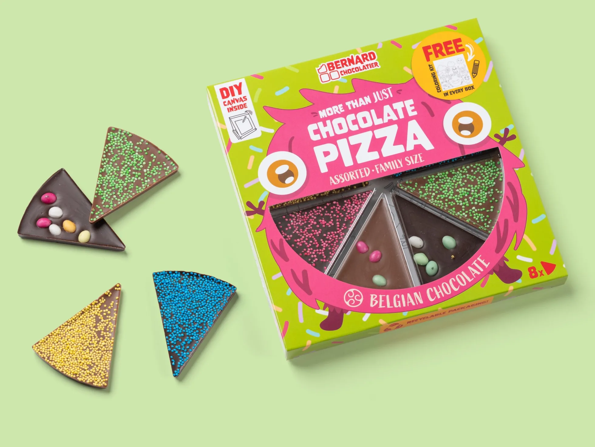 Schokoladenpizza mit Streuseln & Süßigkeiten