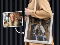 Stofftasche mit Foto – königliches Porträt