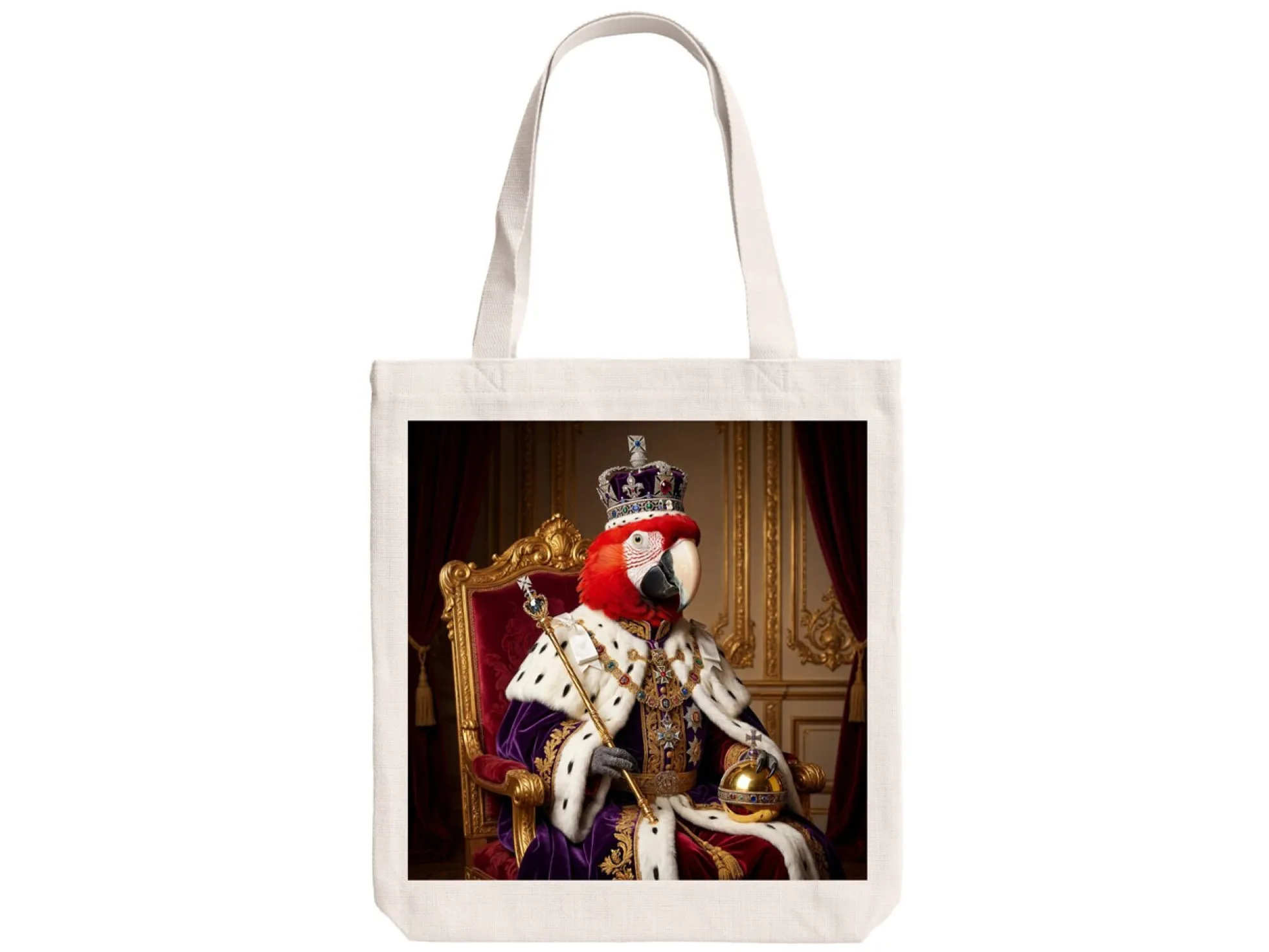 Stofftasche mit Foto – königliches Tierporträt