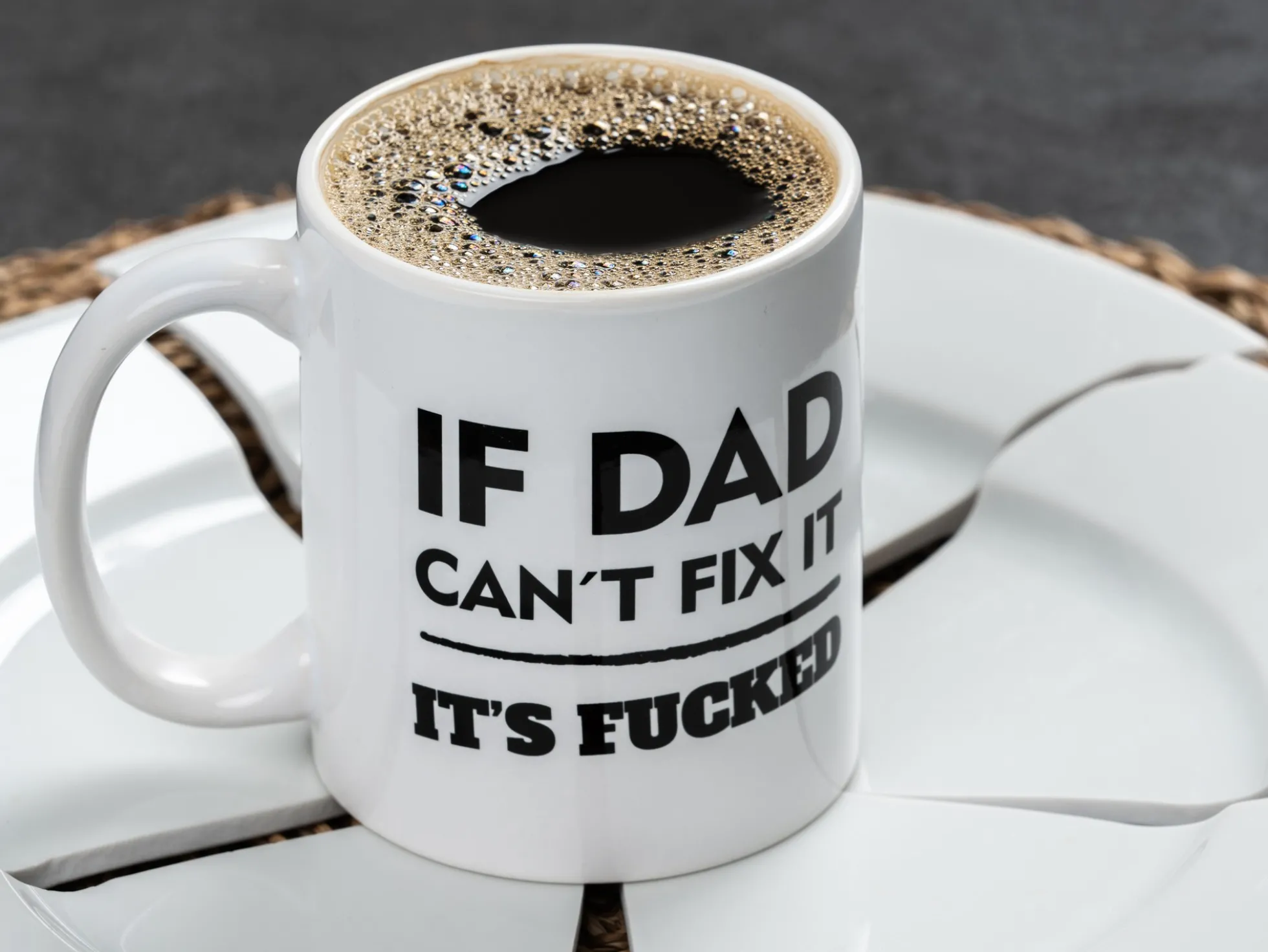 Tasse mit Aufdruck - If Dad Can´t fix it