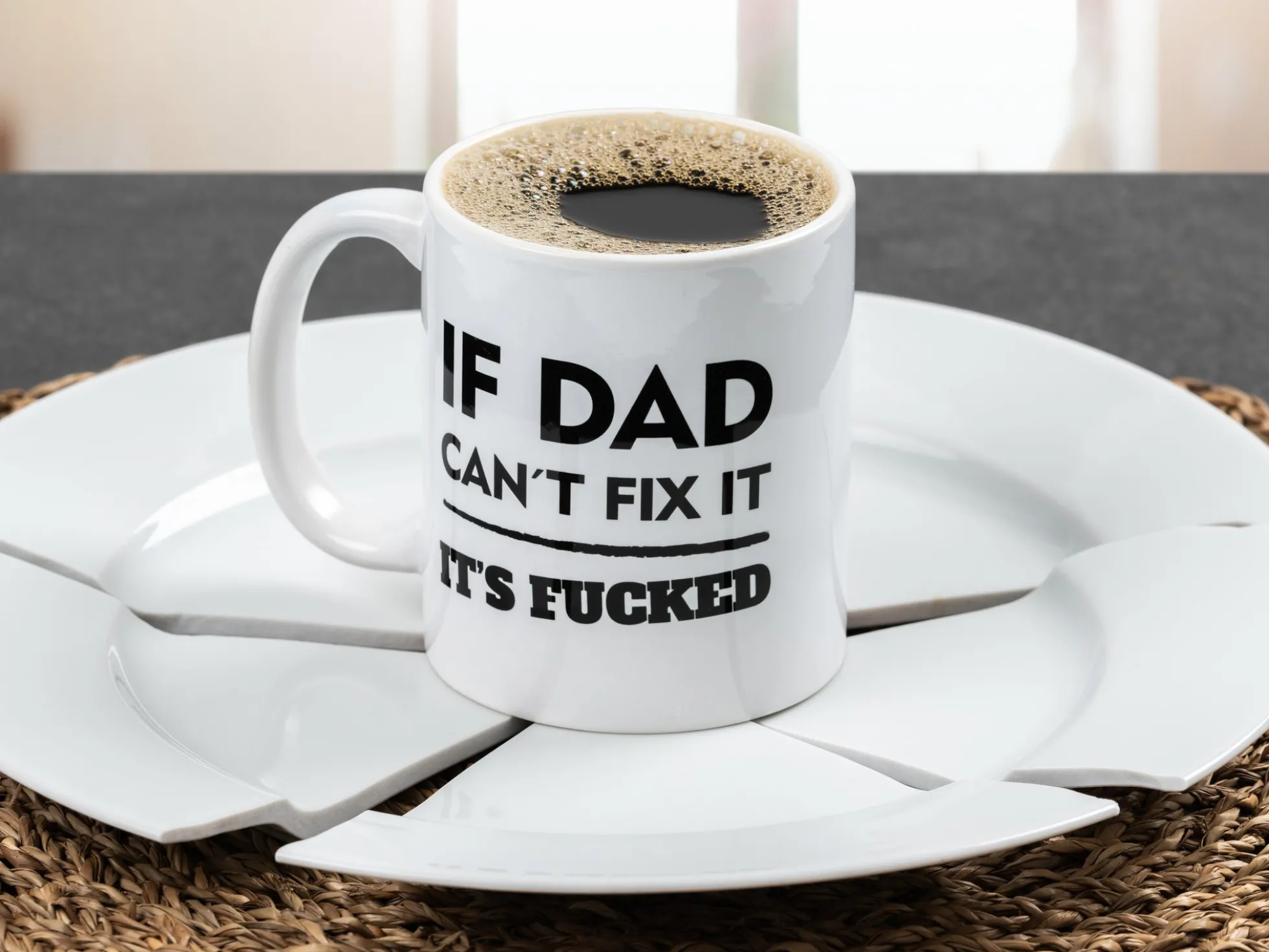 Tasse mit Aufdruck - If Dad Can´t fix it