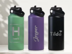 Thermosflasche mit Strohhalm 950 ml – Personalisierte Gravur