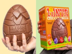 Tony's Chocolonely Vollmilchschokolade mit Karamell und Meersalz Osterei