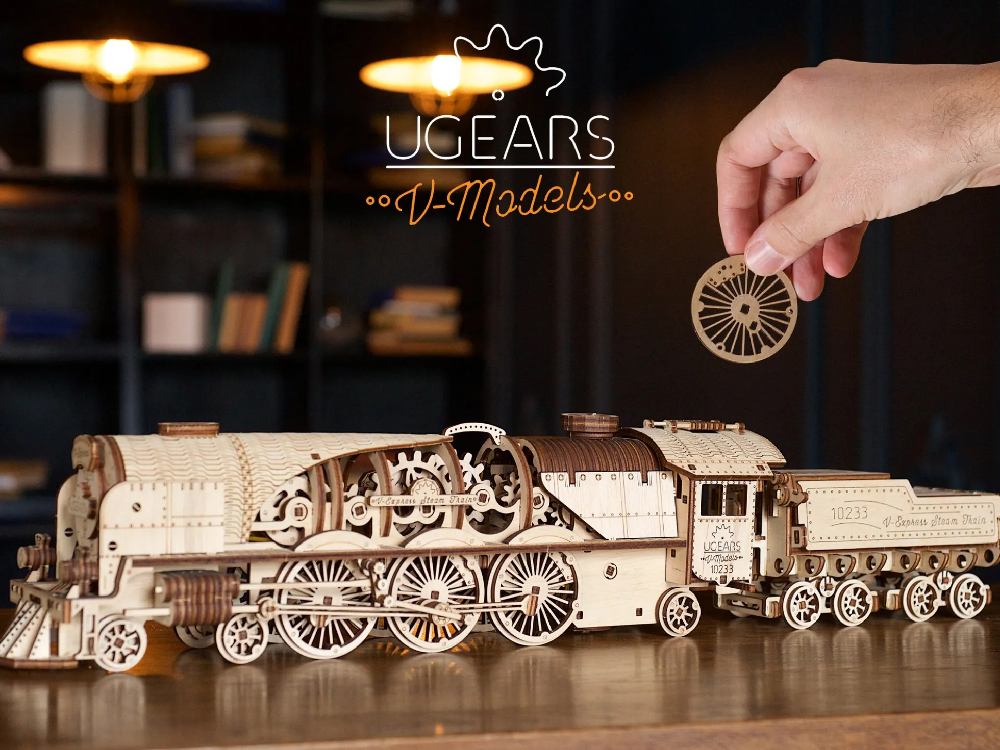 Ugears 3D Puzzle V-Express Steam Train Dampflok