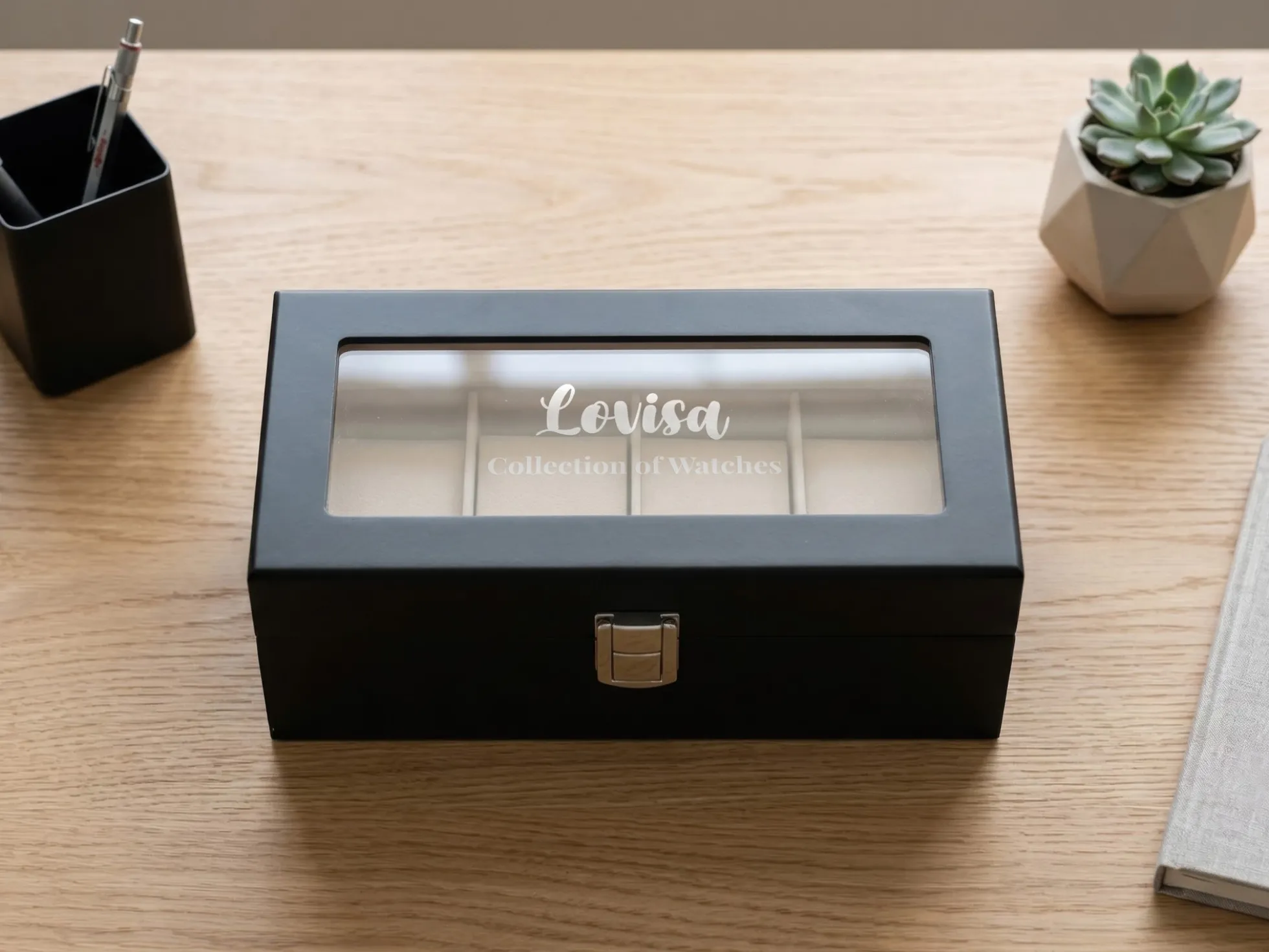 Uhrenbox mit eigenem Text