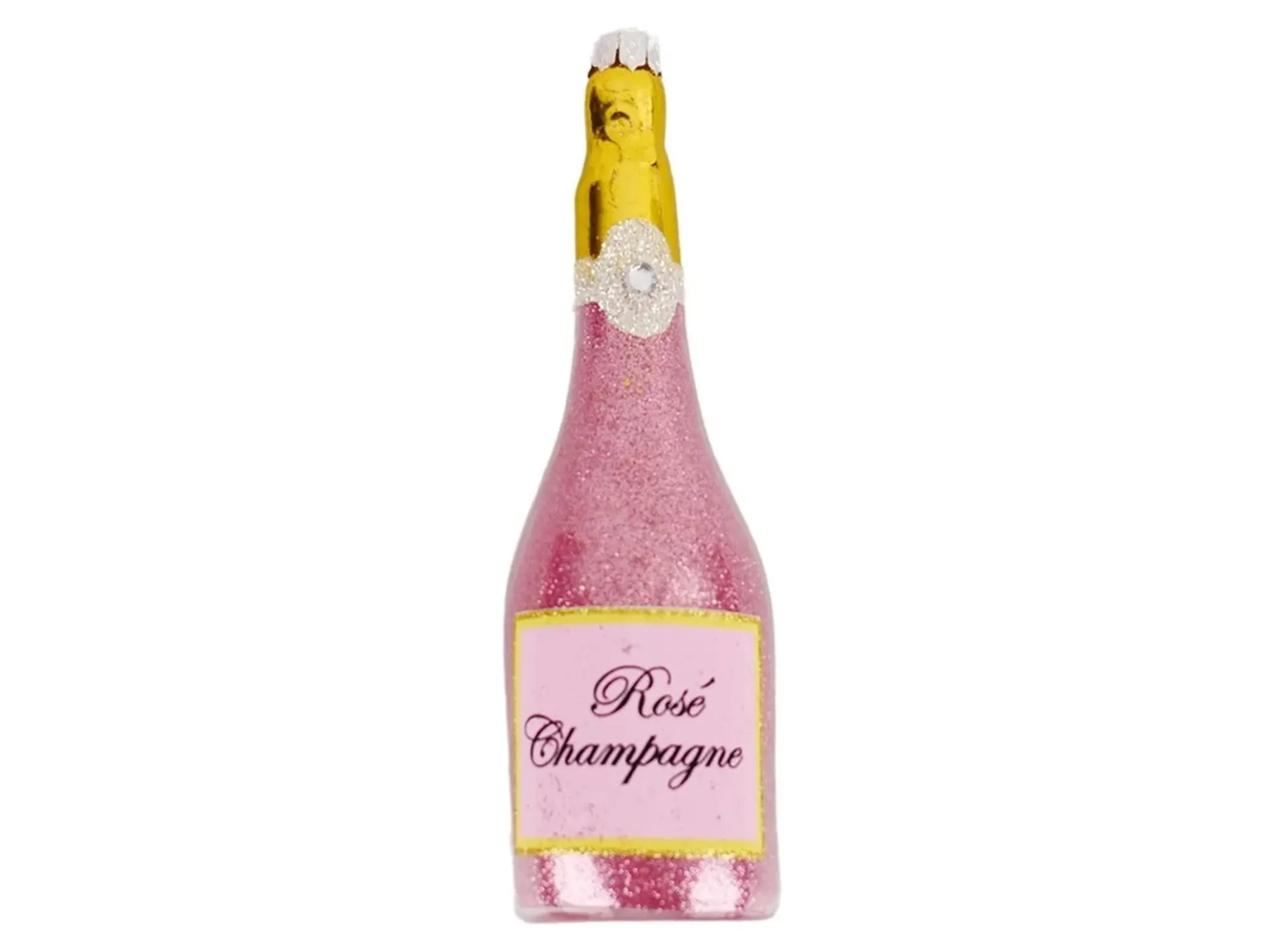 Weihnachtsbaumschmuck Rosé Sektflasche