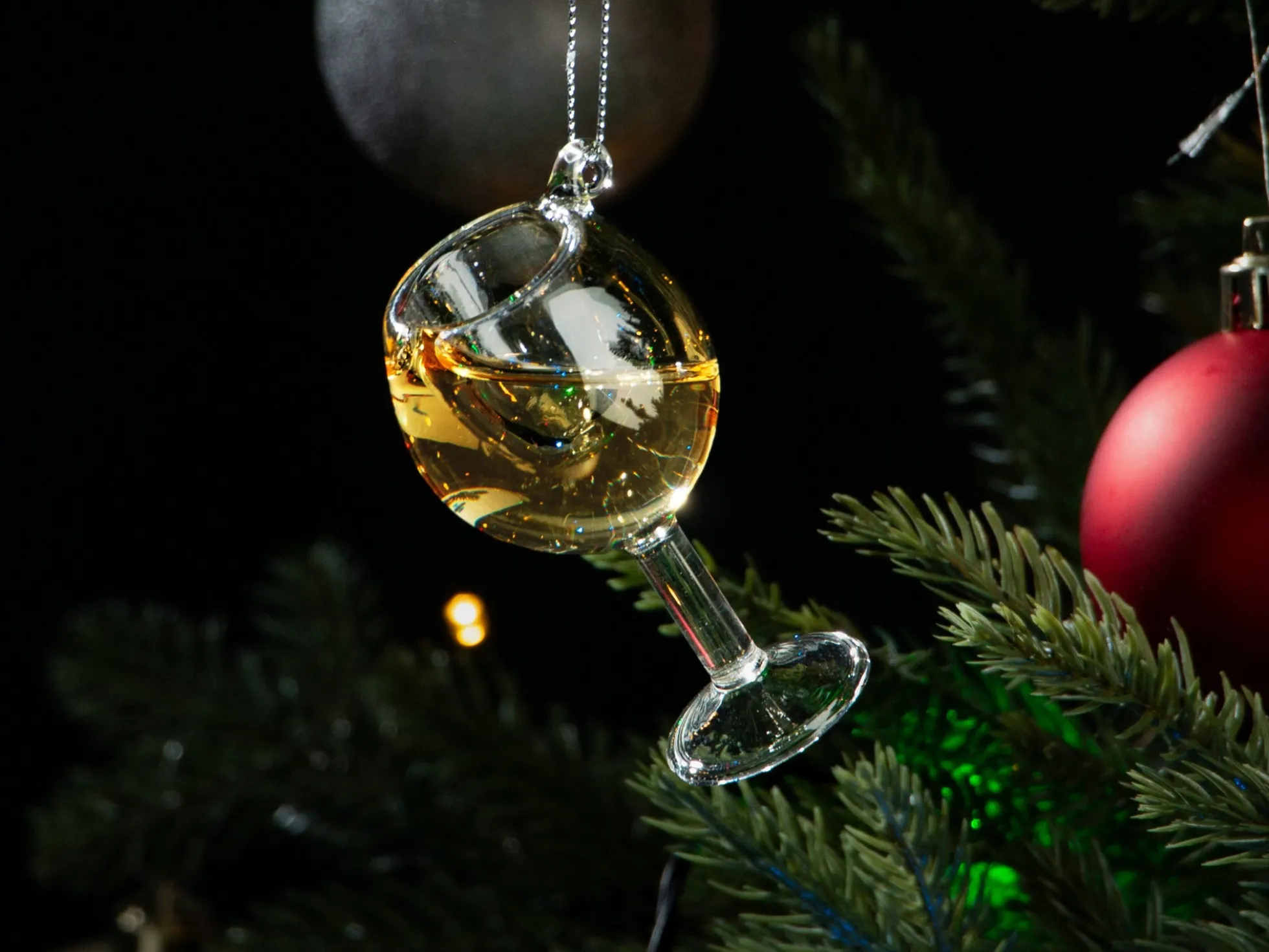 Weihnachtsbaumschmuck Weinglas Weißwein