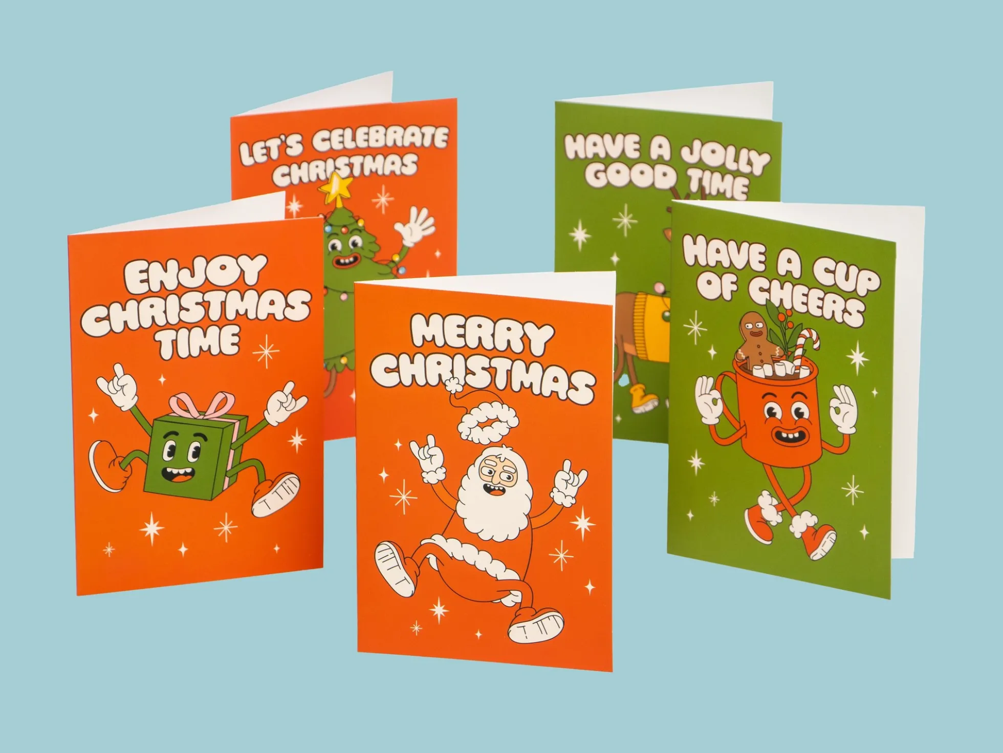 Weihnachtskarten Retro - 10er-Pack