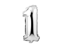 Zahlenballon Silber 1