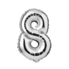 Zahlenballon Silber 8